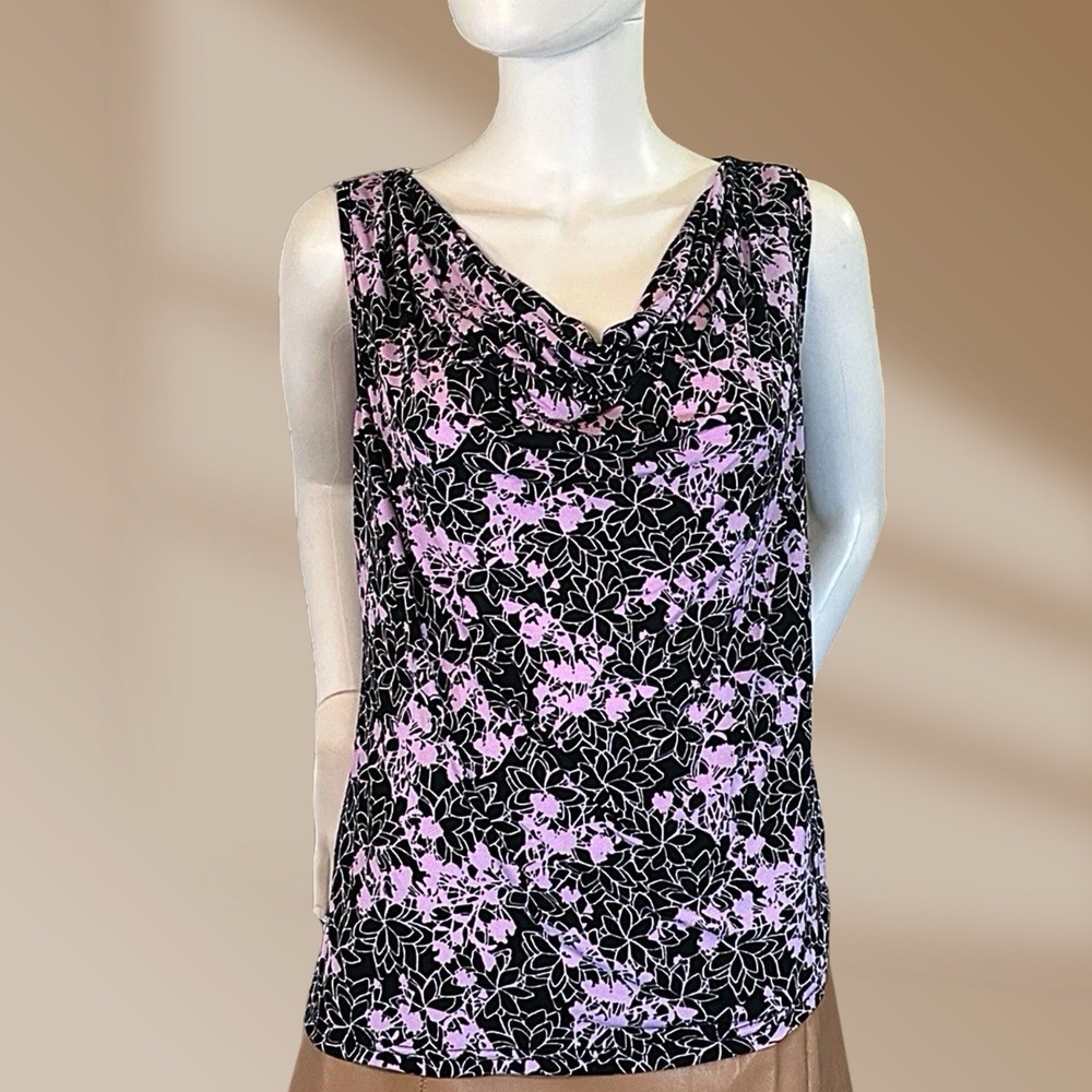 Women's By Design Purple Cowl Neck Sleeveless Top Size Large NWT!